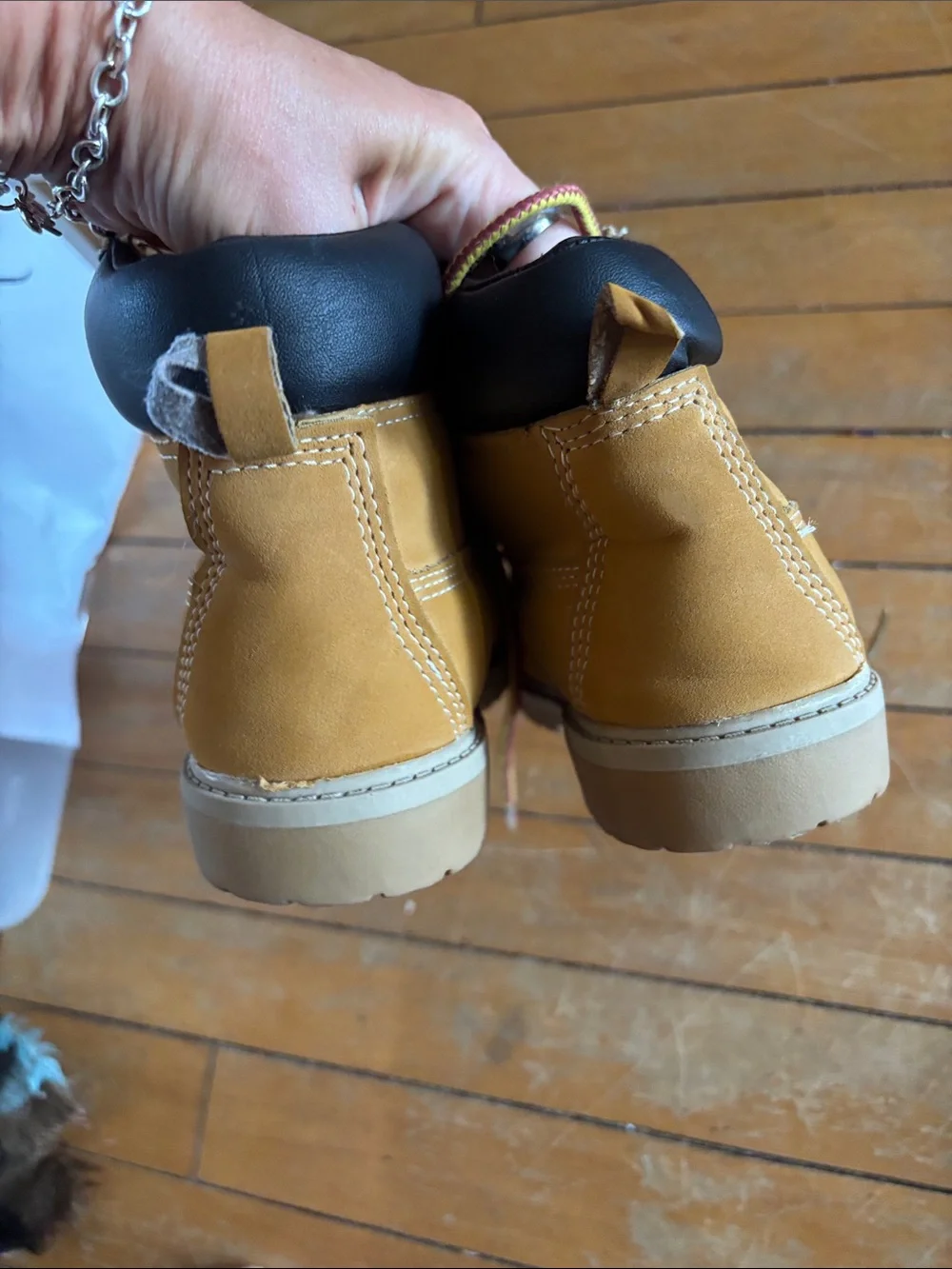 Kids Wonder Nation Tan Work-Style Lace-Up Boots with Padded Collar